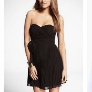 Express strapless pleated party dress